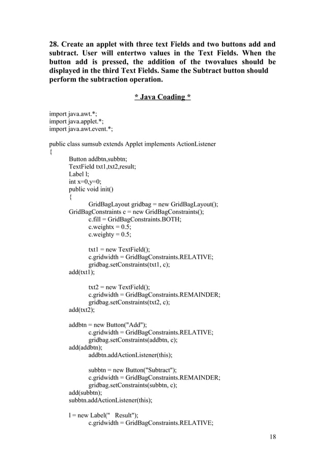Final JAVA Practical of BCA SEM-5. | DOC