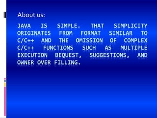 Java presentation | PPTX