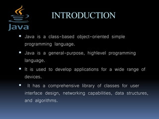 JAVA PRESENTATION.pptx | Programming Languages | Computing