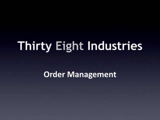 Thirty Eight Industries Order Management 