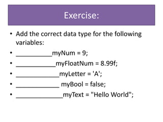 JAVA PROGRAM CONSTRUCTS OR LANGUAGE BASICS.pptx | Programming Languages ...