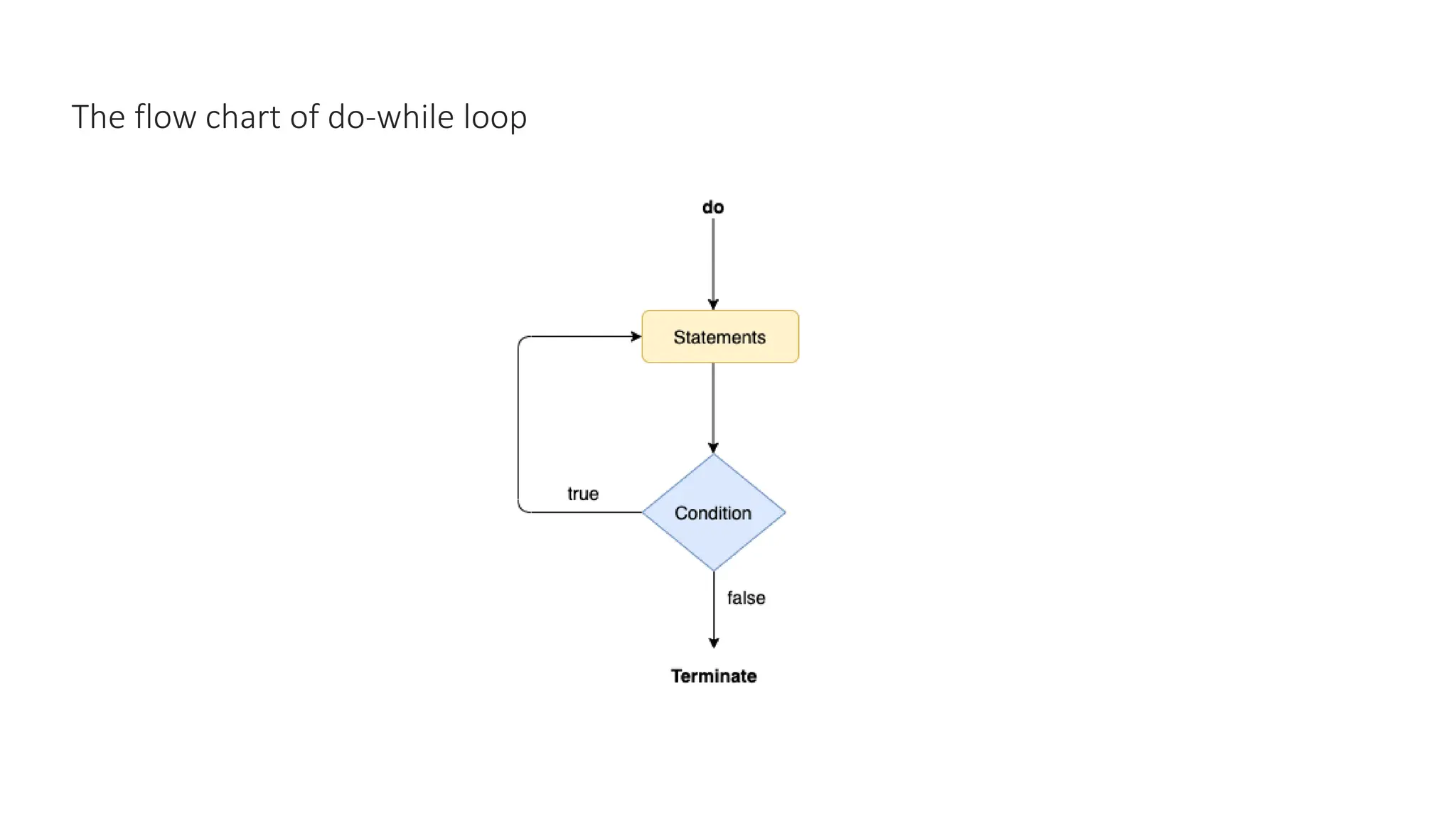The flow chart of do-while loop
 