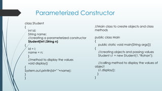 Java Programming Constructors destructor | PPTX