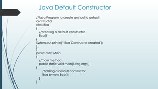 Java Programming Constructors destructor | PPTX