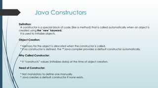 Java Programming Constructors and distructor that's God | PPTX