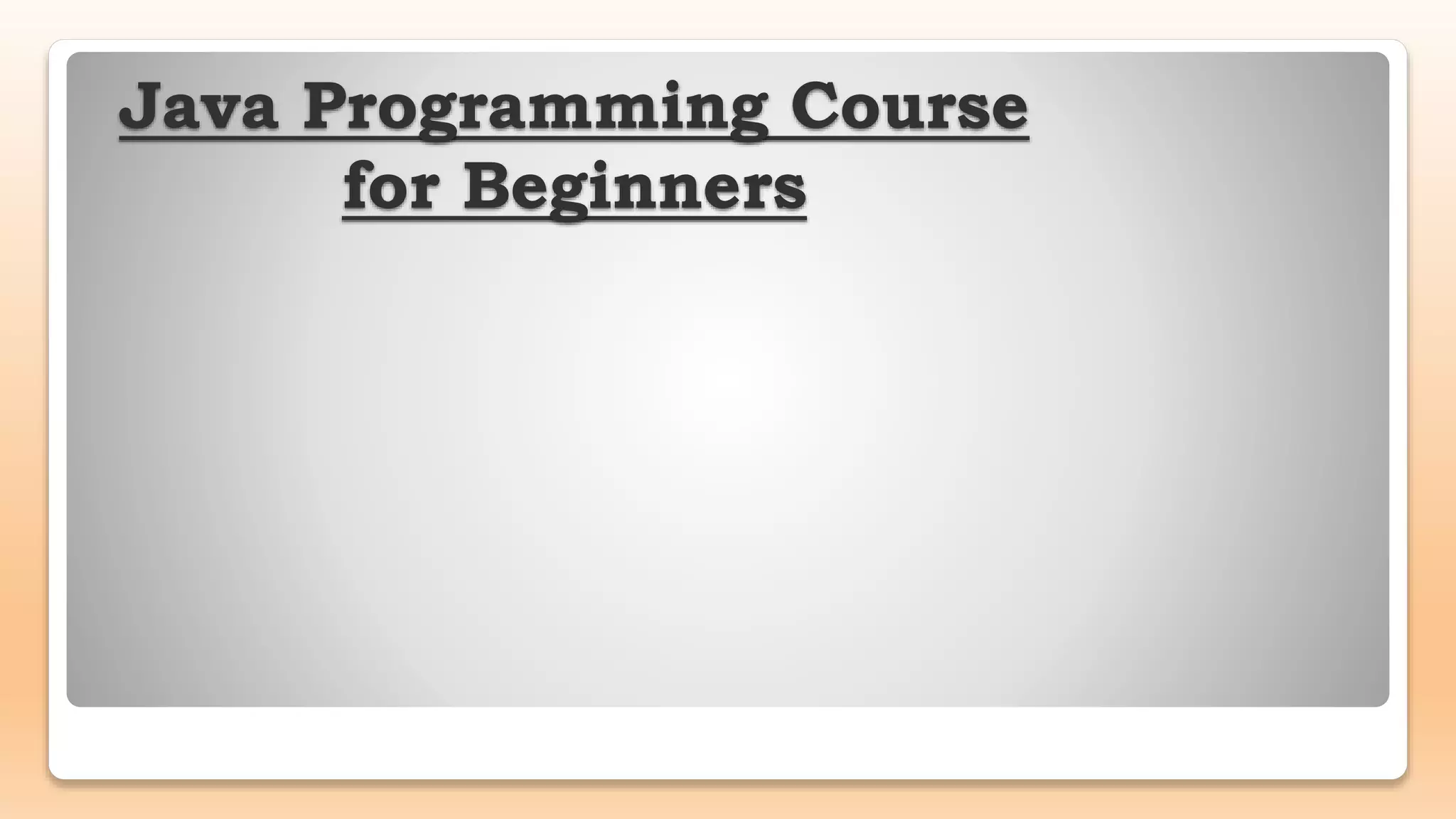 Java Programming Course for Beginners 