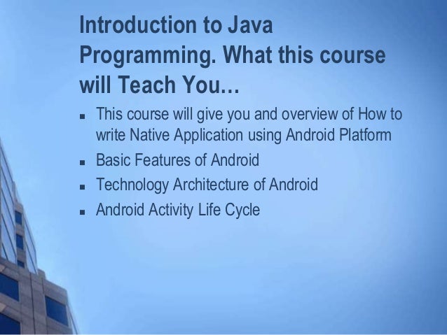 How to write java program for android