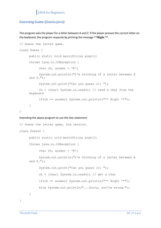 JAVA Programming Notes introduction to java programming | PDF
