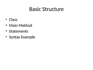 1 basic syntax lesson 1 java basic syntax when... Comprehensive Introduction to Java Programming Language and Its ...