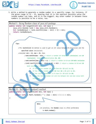 JAVA Programming Questions and Answers PART III | PDF
