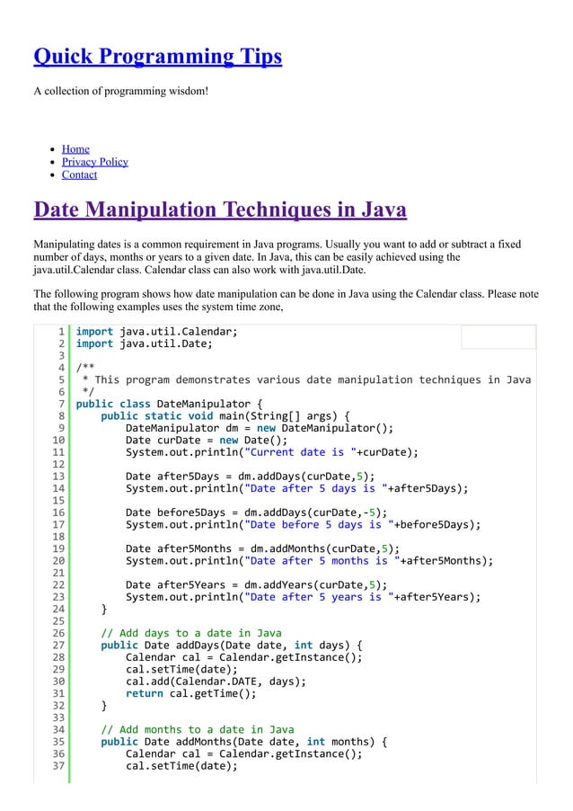 Java programming tips | PDF