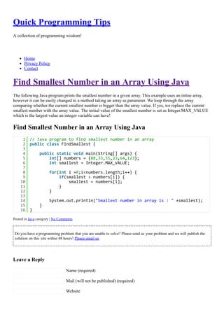 Java programming tips | PDF