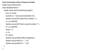 java sample programs for first Images High Quality... Java_Sample Programs for first year.pptx