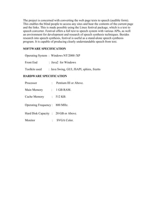 Java project titles | DOC | Computer Software and Applications | Computing