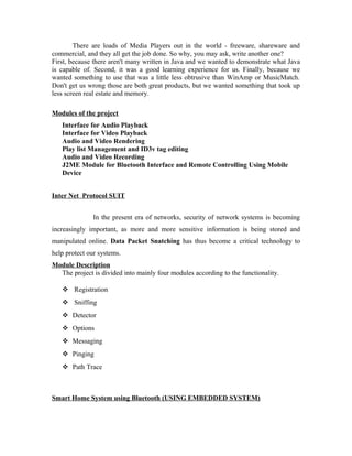 Java project titles | DOC | Computer Software and Applications | Computing