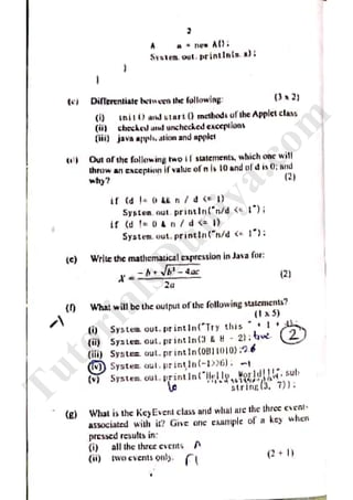 Java question paper 2018 tutorialsduniya.com