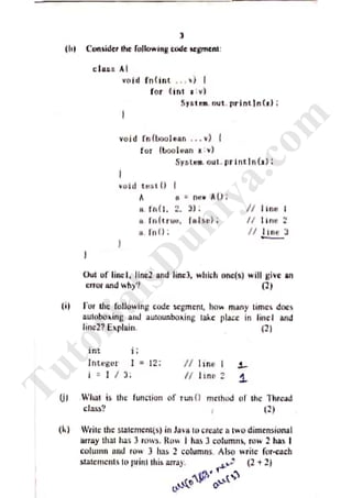 Java question paper 2018 tutorialsduniya.com