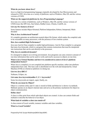 Java questions for interview | PDF