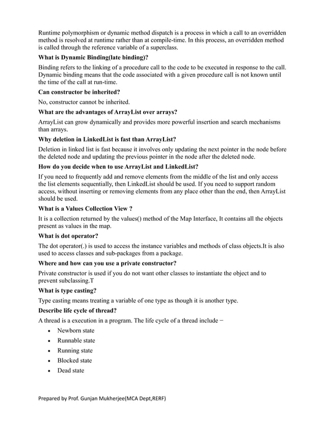 Java questions for interview pdf