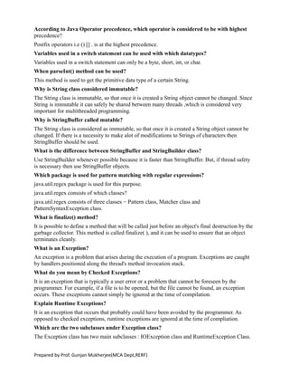 Java questions for interview | PDF