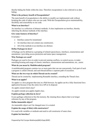 Java questions for interview | PDF image.