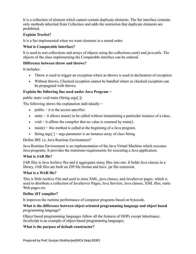 Java questions for interview | PDF
