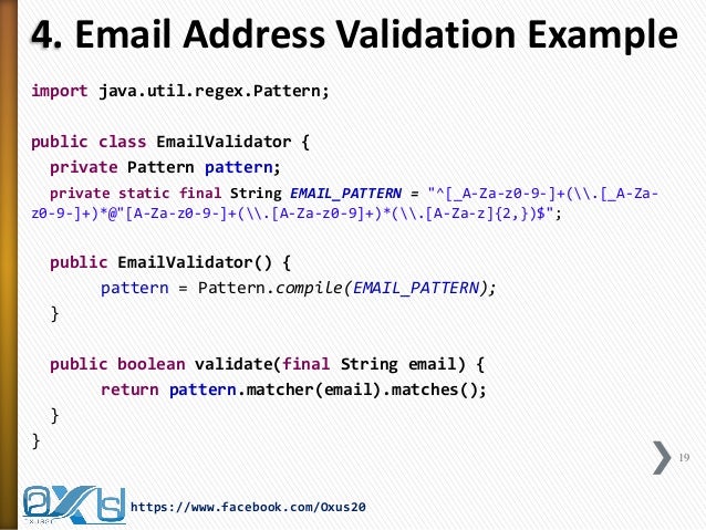 Java Pattern For Email | java regular expression part ii Java Pattern For Email | java regular expression part ii