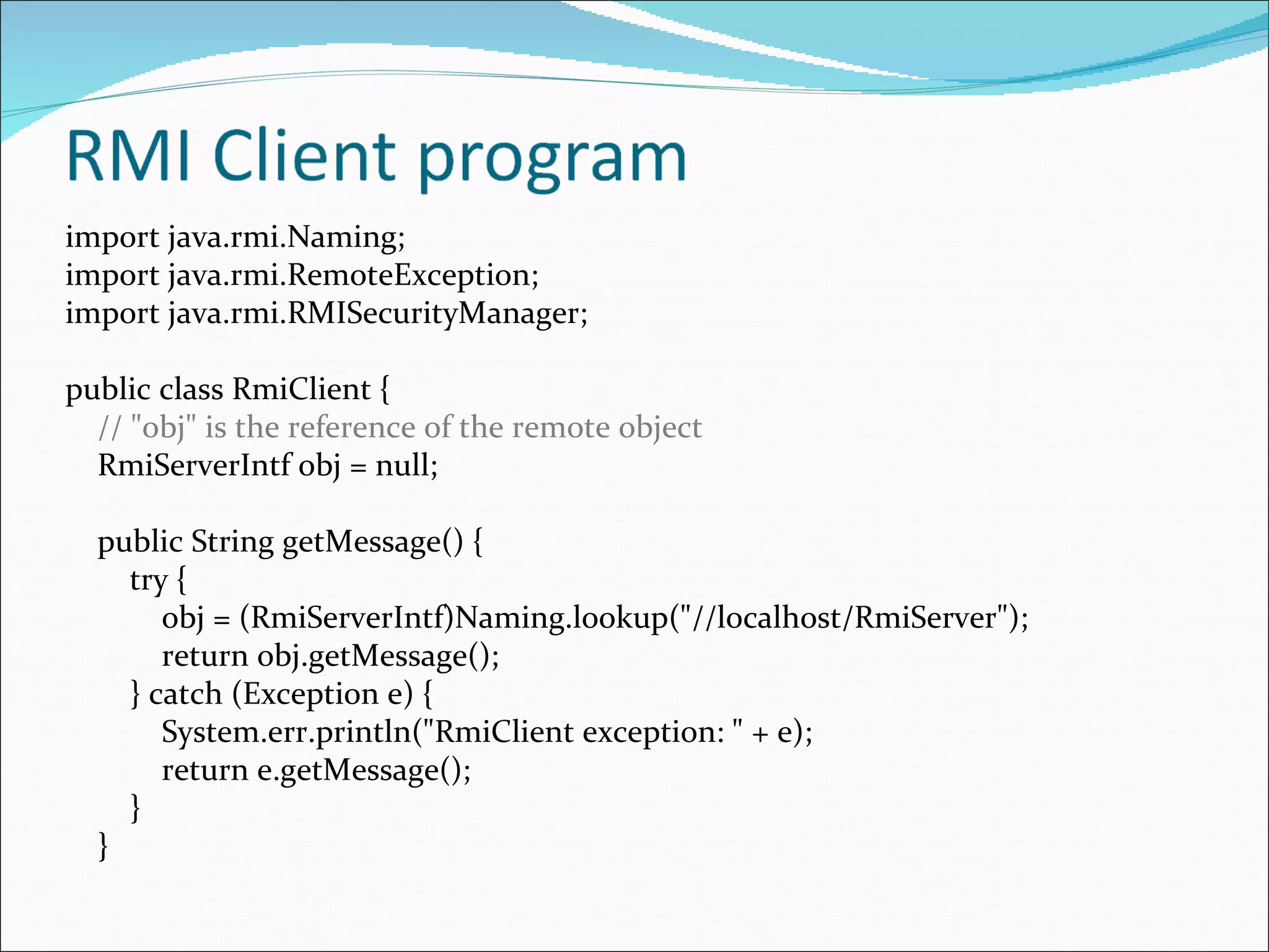 Java remote method invocation | PPT