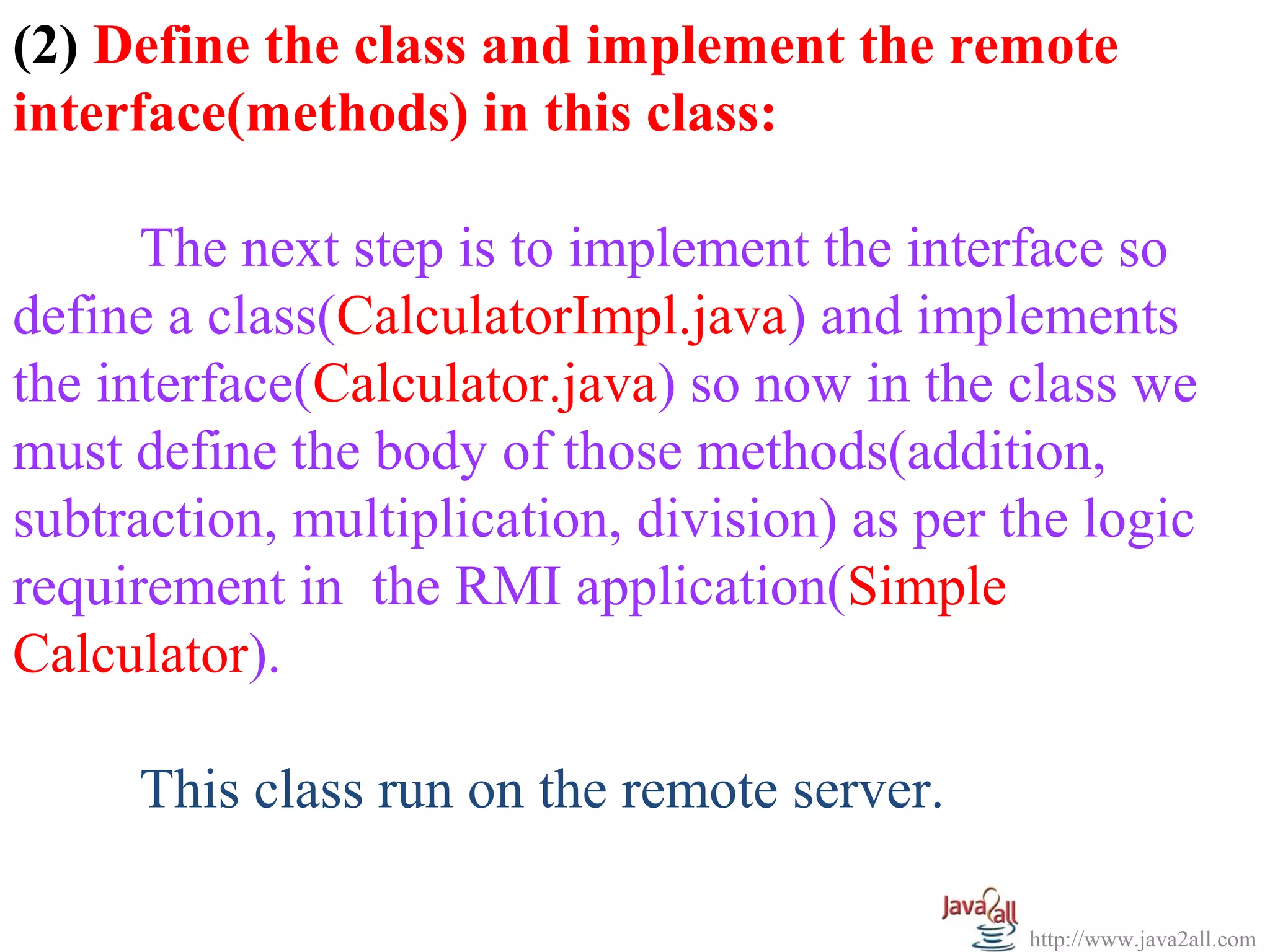Java rmi example program with code | PPT