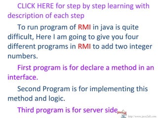 Java rmi example program with code | PPS