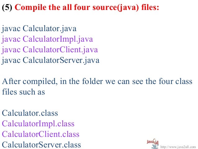 Java rmi example program with code
