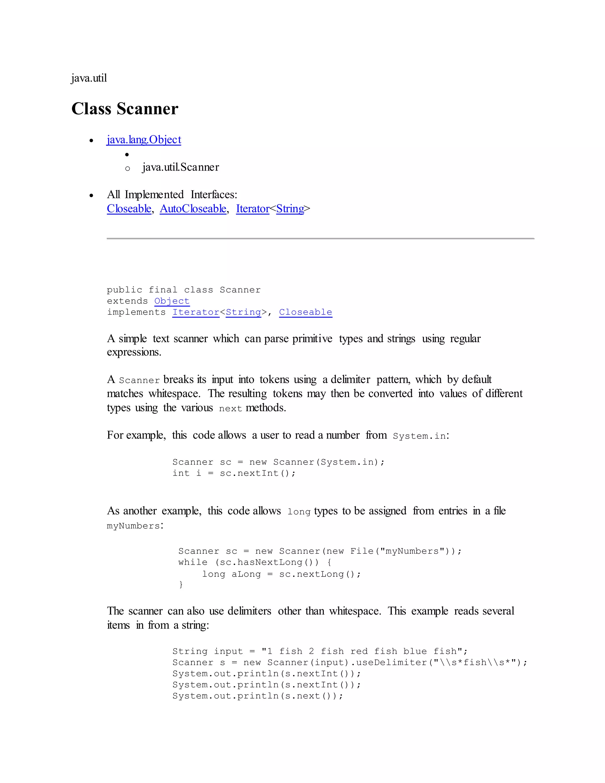 Java scanner, everything you need to know about Java Scanner | PDF