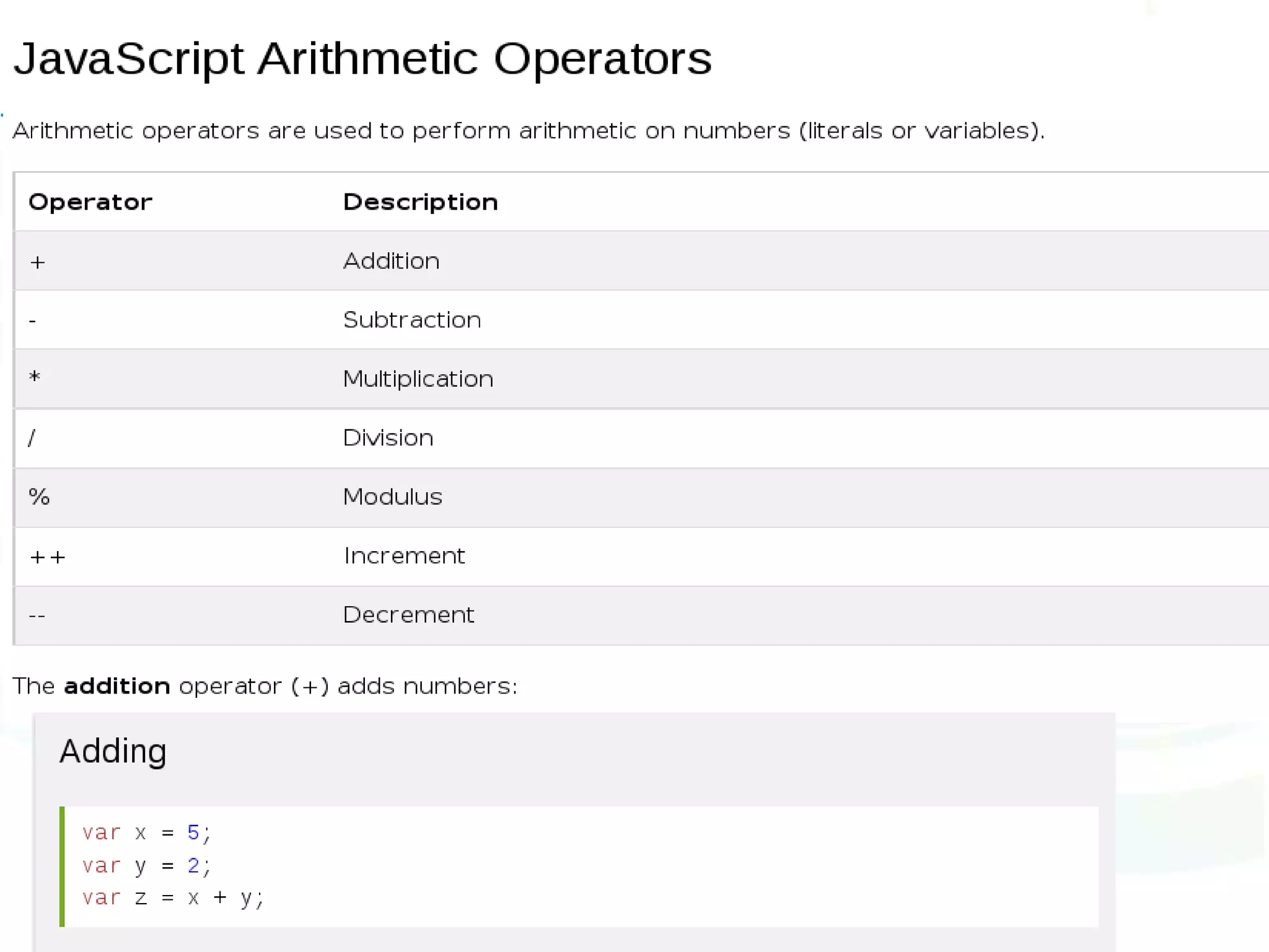 Operators
 