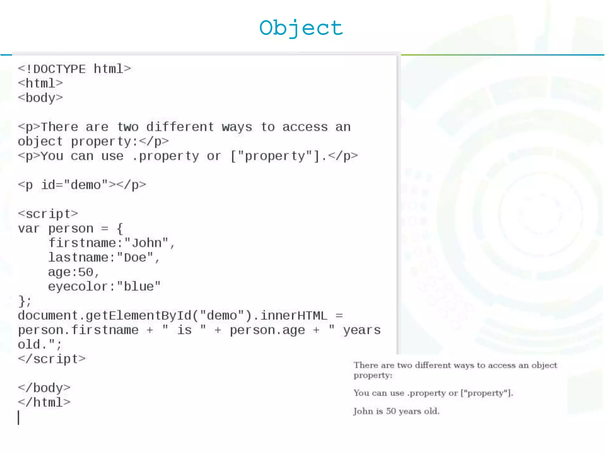 Object
 