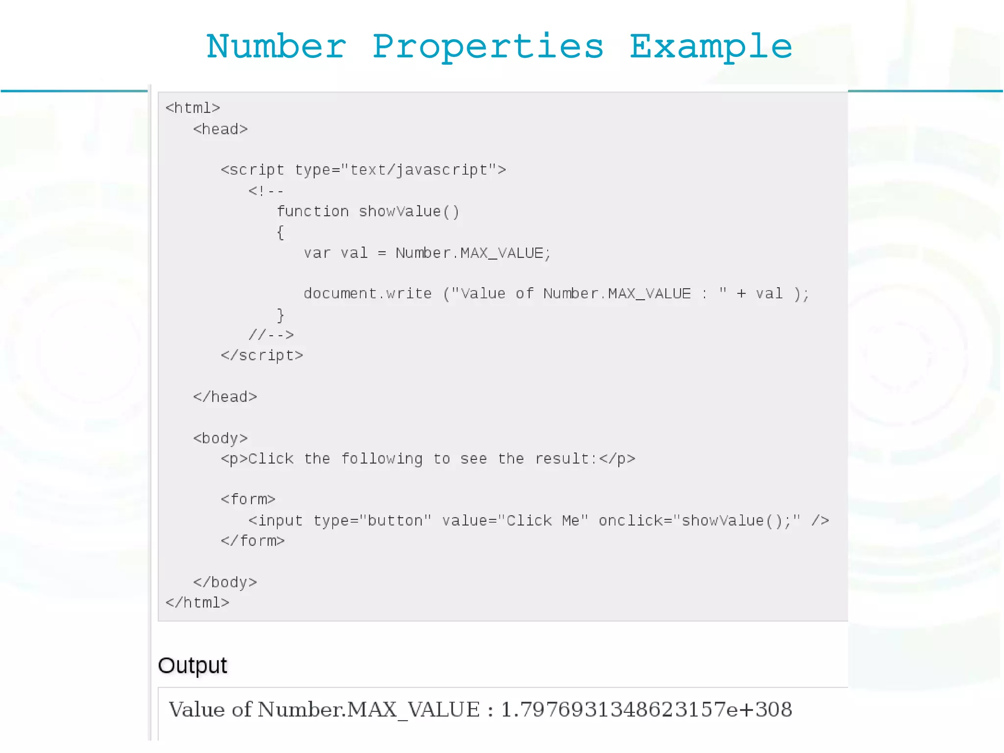 Number Properties Example
 