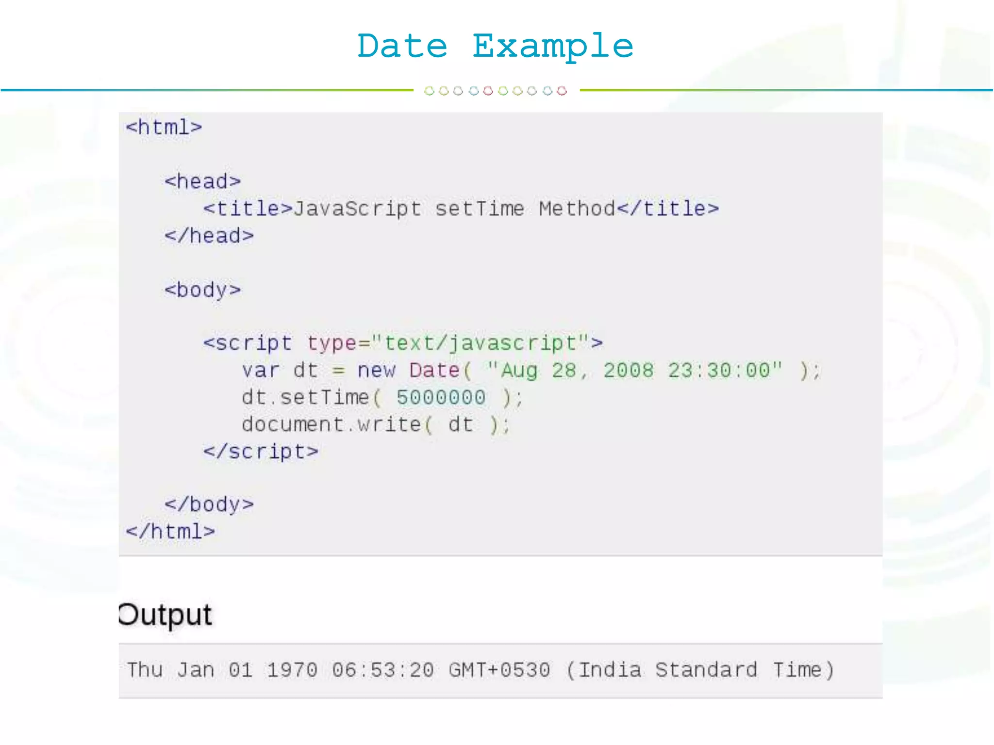 Date Example
 