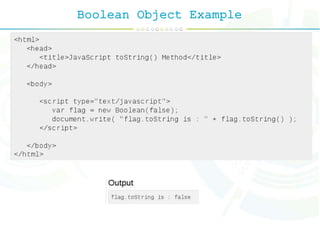 Boolean Object Example
 
