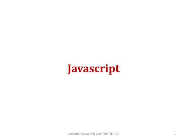 Javascript 1 | PPT