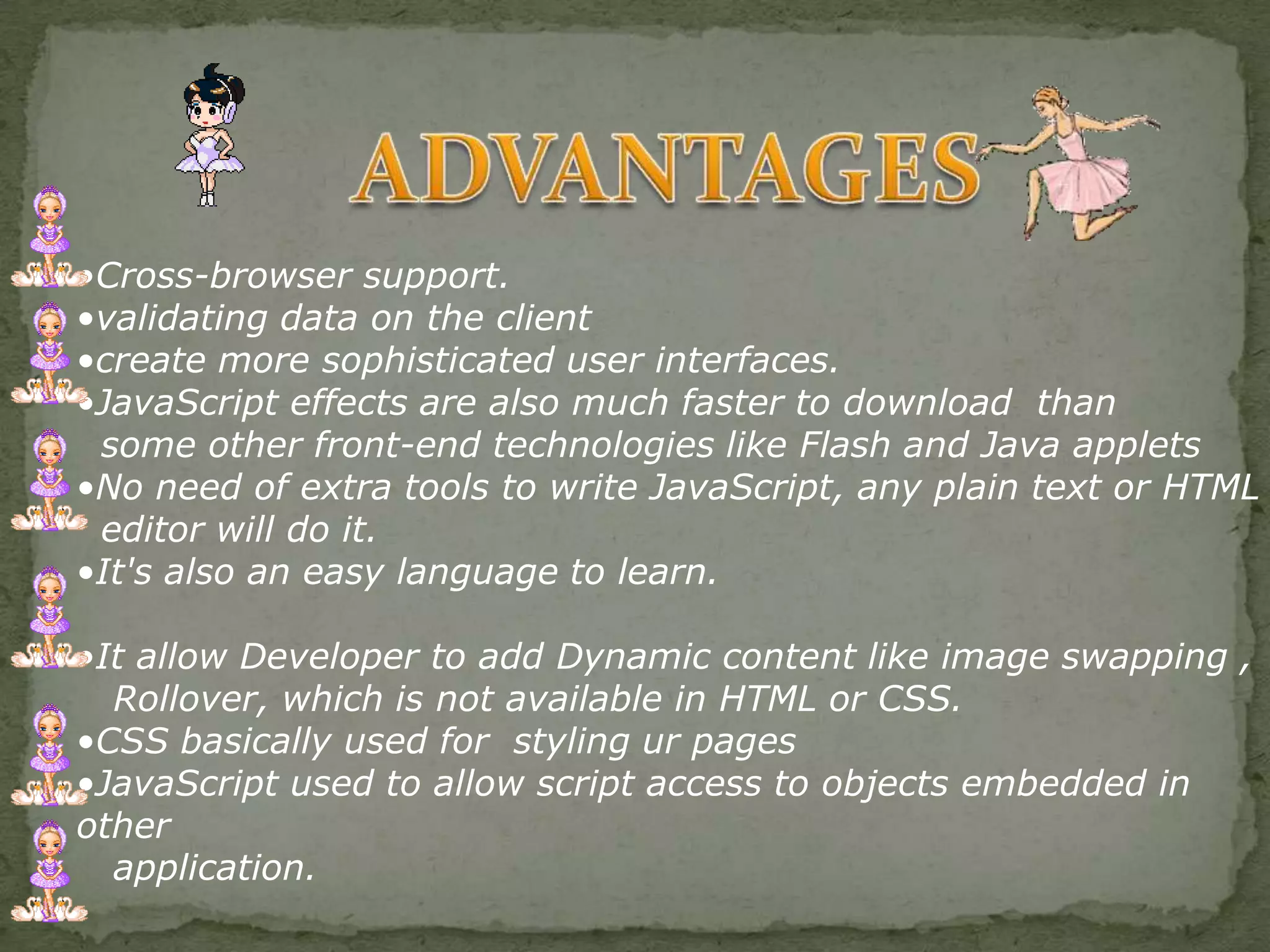             whether  user has entered text in numerical formatExample:<html><head><script type="text/javascript">function validate_required(field,alerttxt){with (field)  {  if (value==null||value=="")    {    alert(alerttxt);return false;    }  else    {    return true;    }  }}function validate_form(thisform){