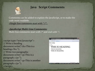H1 Script Writing Javascript | PPTX
