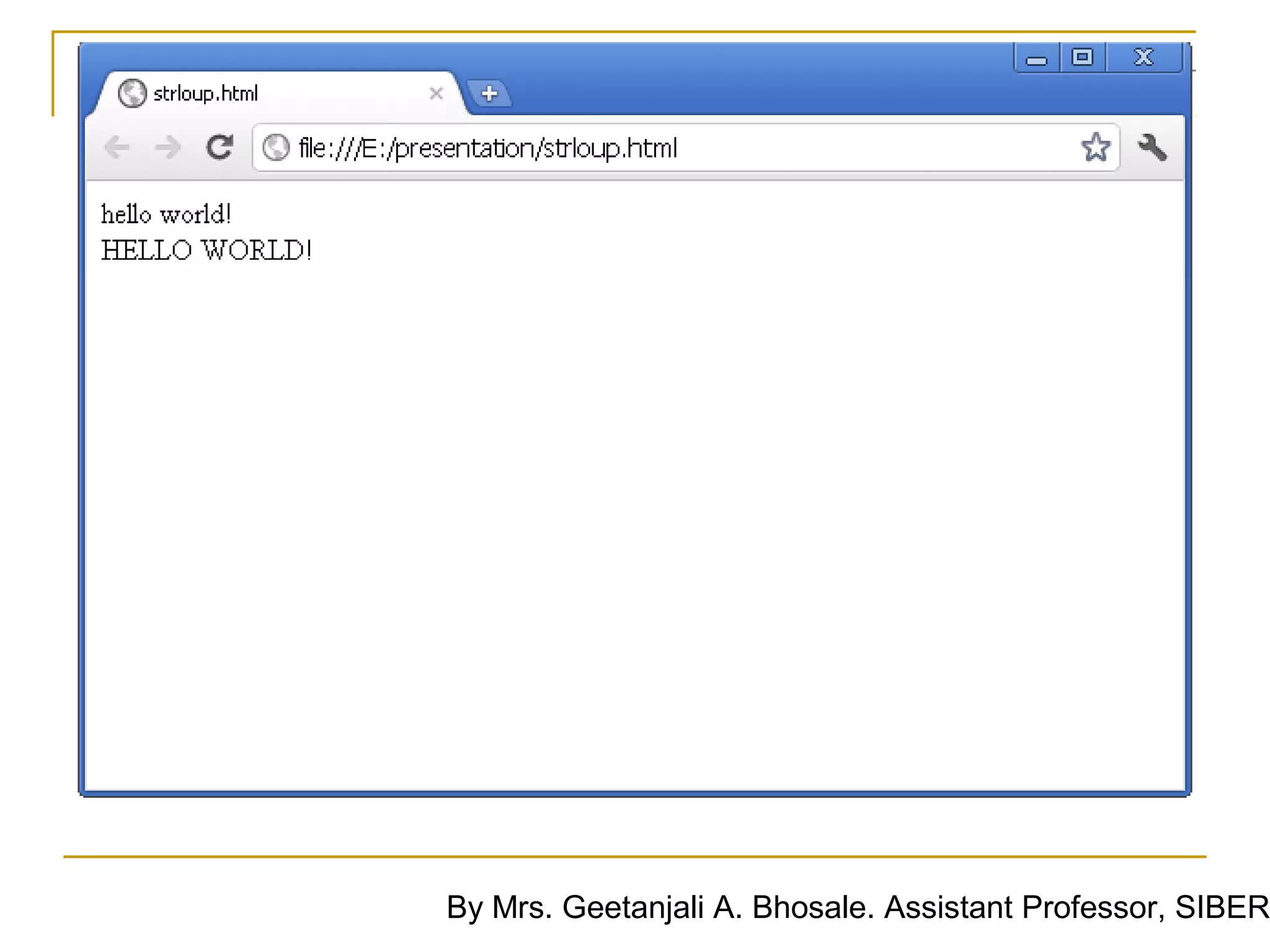 By Mrs. Geetanjali A. Bhosale. Assistant Professor, SIBER
 