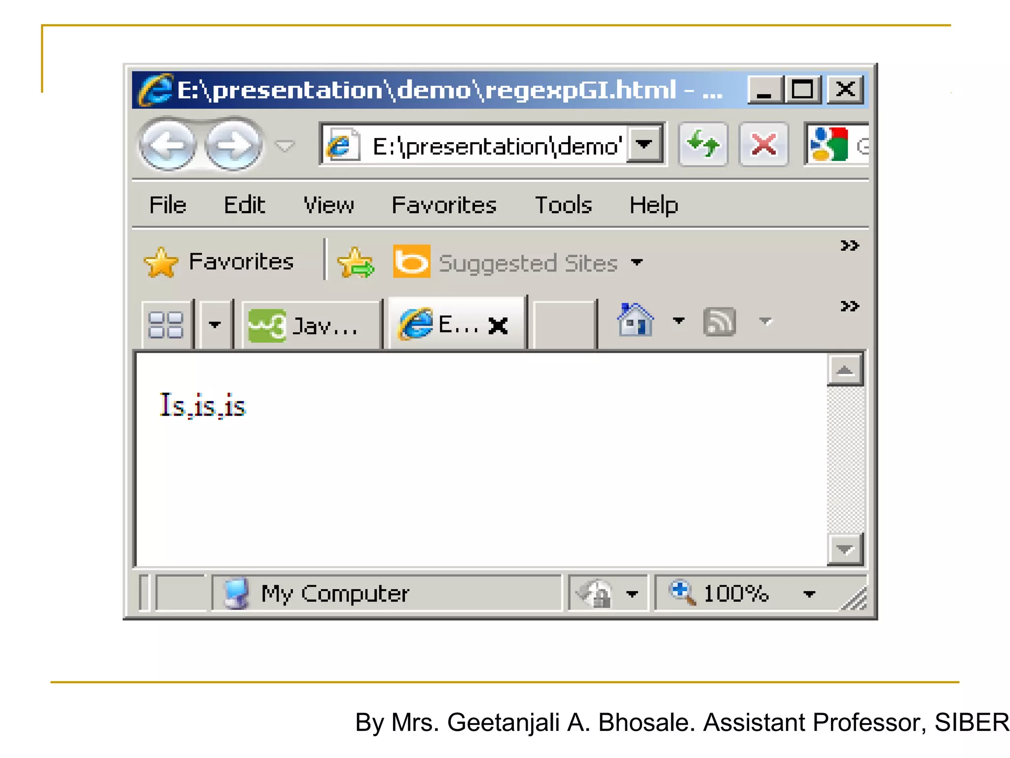 By Mrs. Geetanjali A. Bhosale. Assistant Professor, SIBER
 