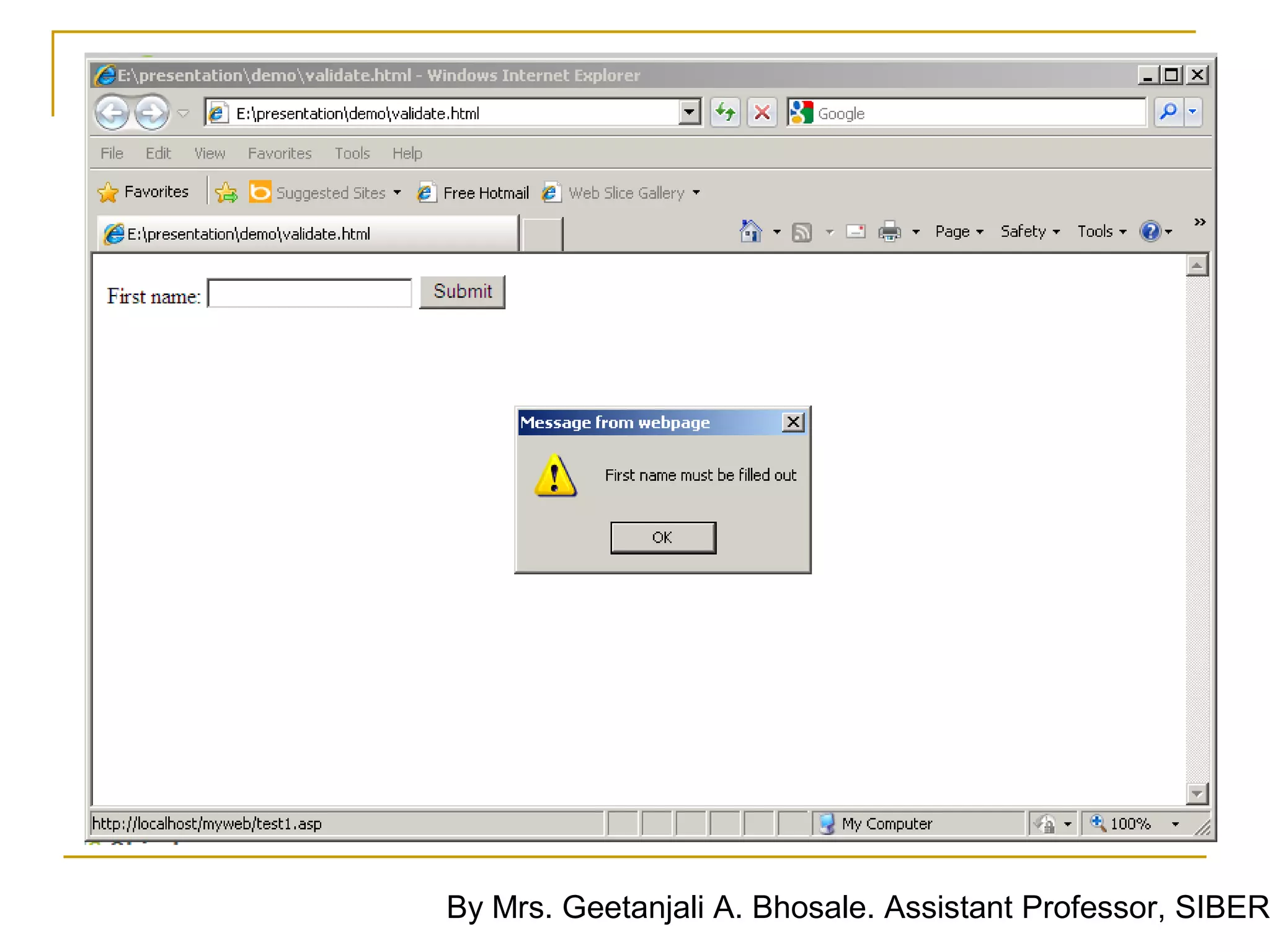 By Mrs. Geetanjali A. Bhosale. Assistant Professor, SIBER
 