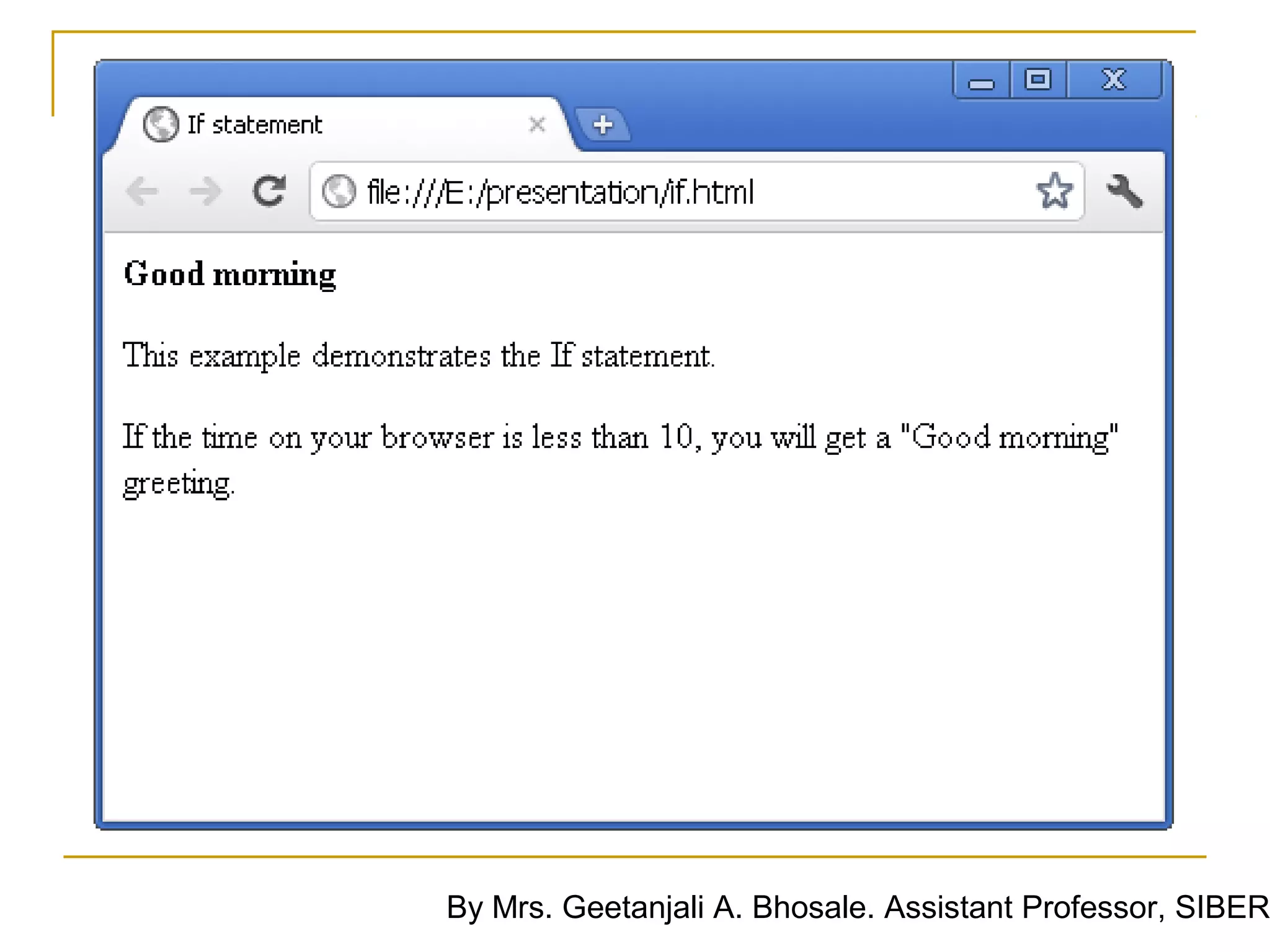 By Mrs. Geetanjali A. Bhosale. Assistant Professor, SIBER
 
