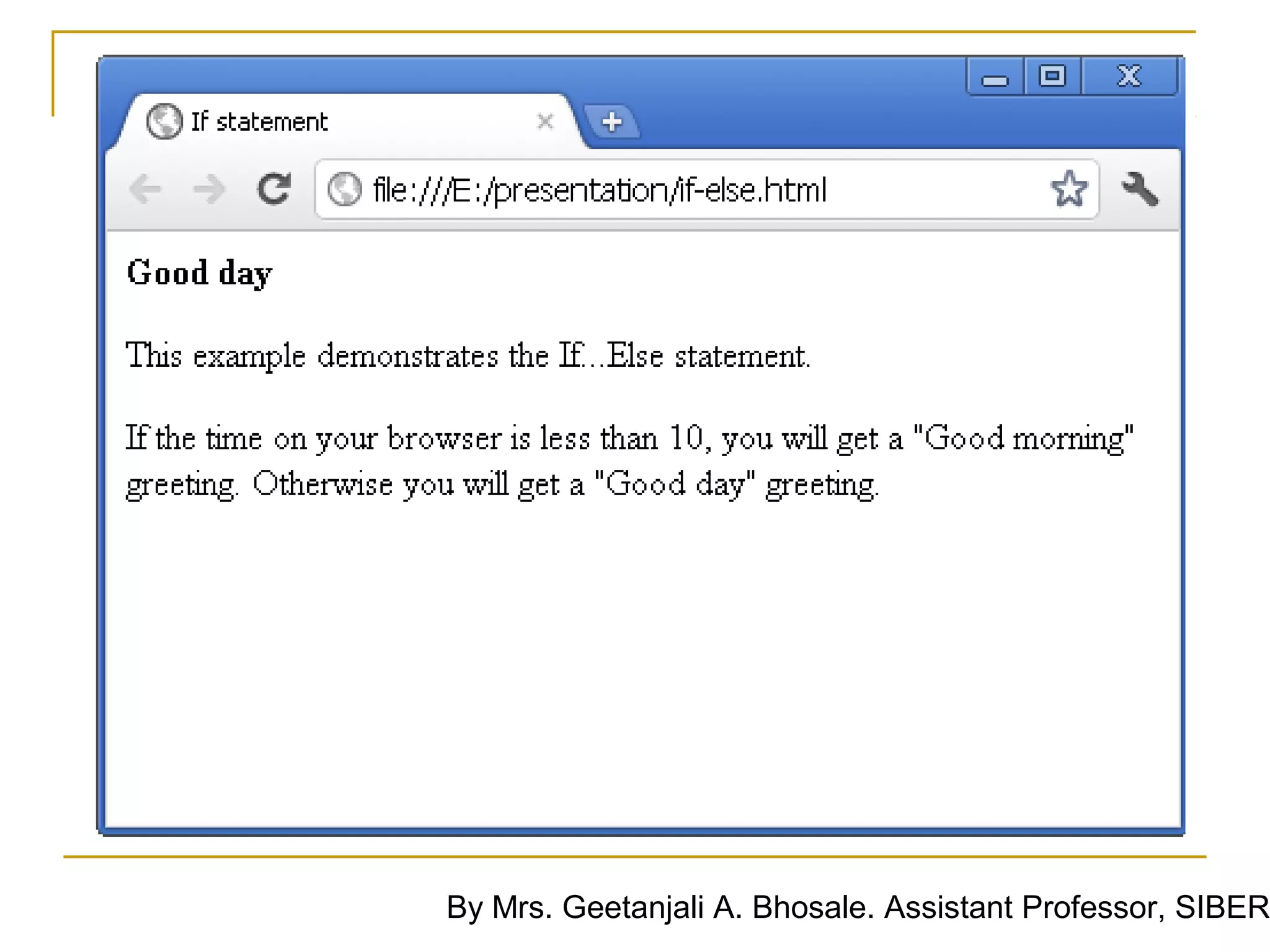 By Mrs. Geetanjali A. Bhosale. Assistant Professor, SIBER
 