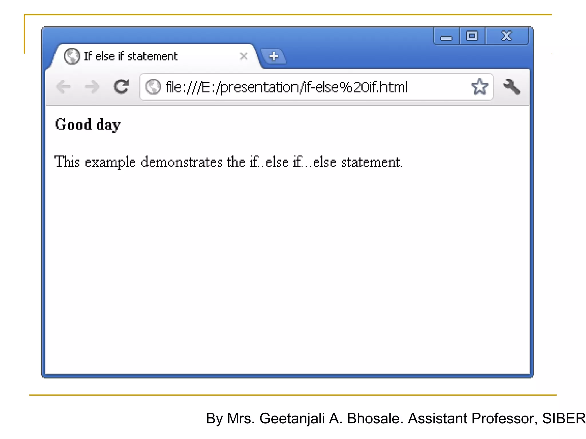 By Mrs. Geetanjali A. Bhosale. Assistant Professor, SIBER
 