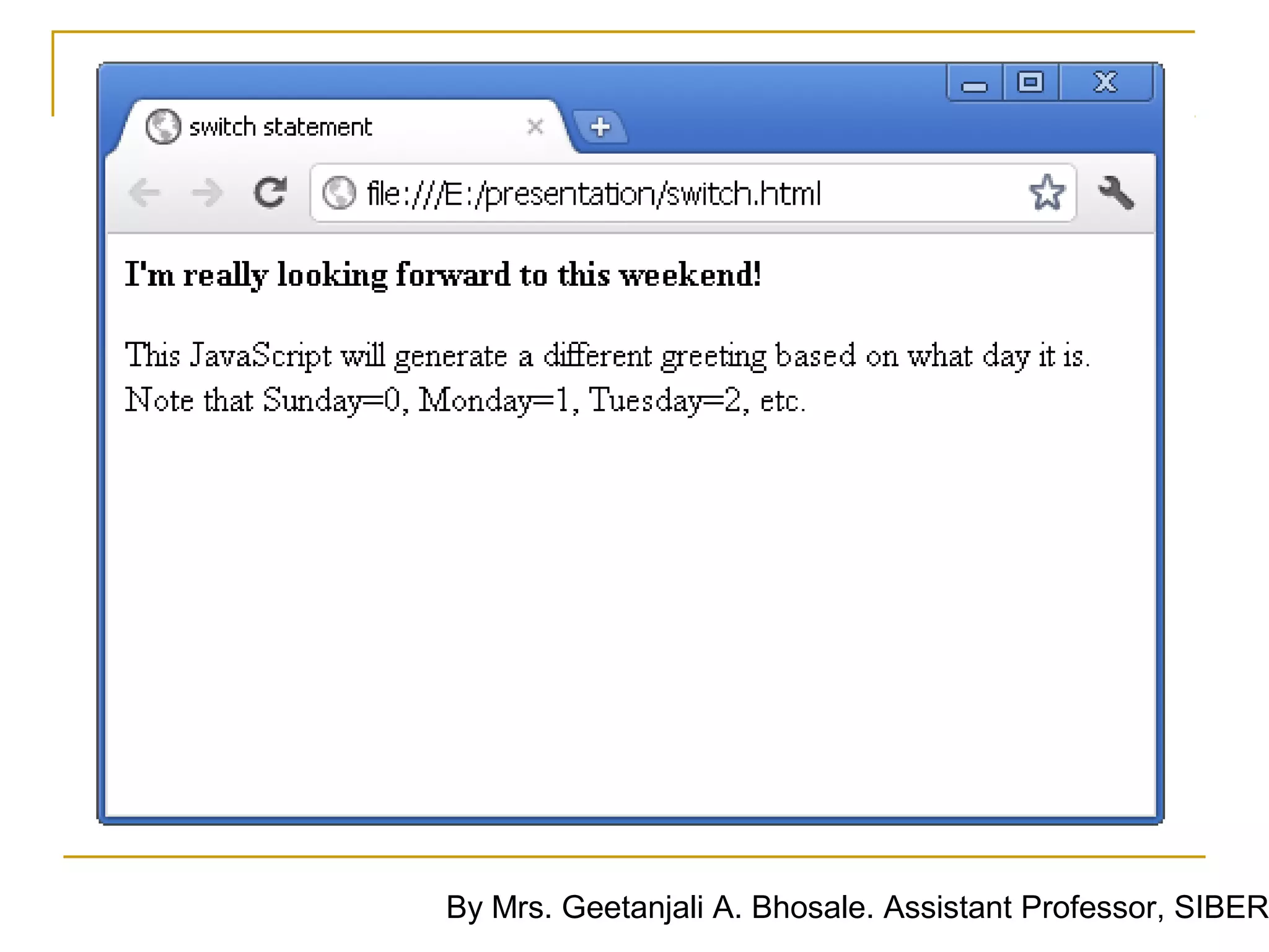 By Mrs. Geetanjali A. Bhosale. Assistant Professor, SIBER
 
