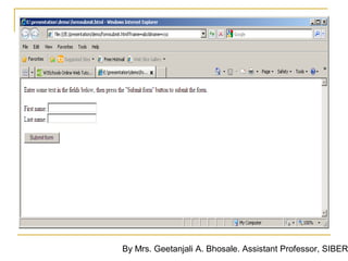 By Mrs. Geetanjali A. Bhosale. Assistant Professor, SIBER
 
