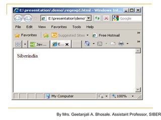 By Mrs. Geetanjali A. Bhosale. Assistant Professor, SIBER
 