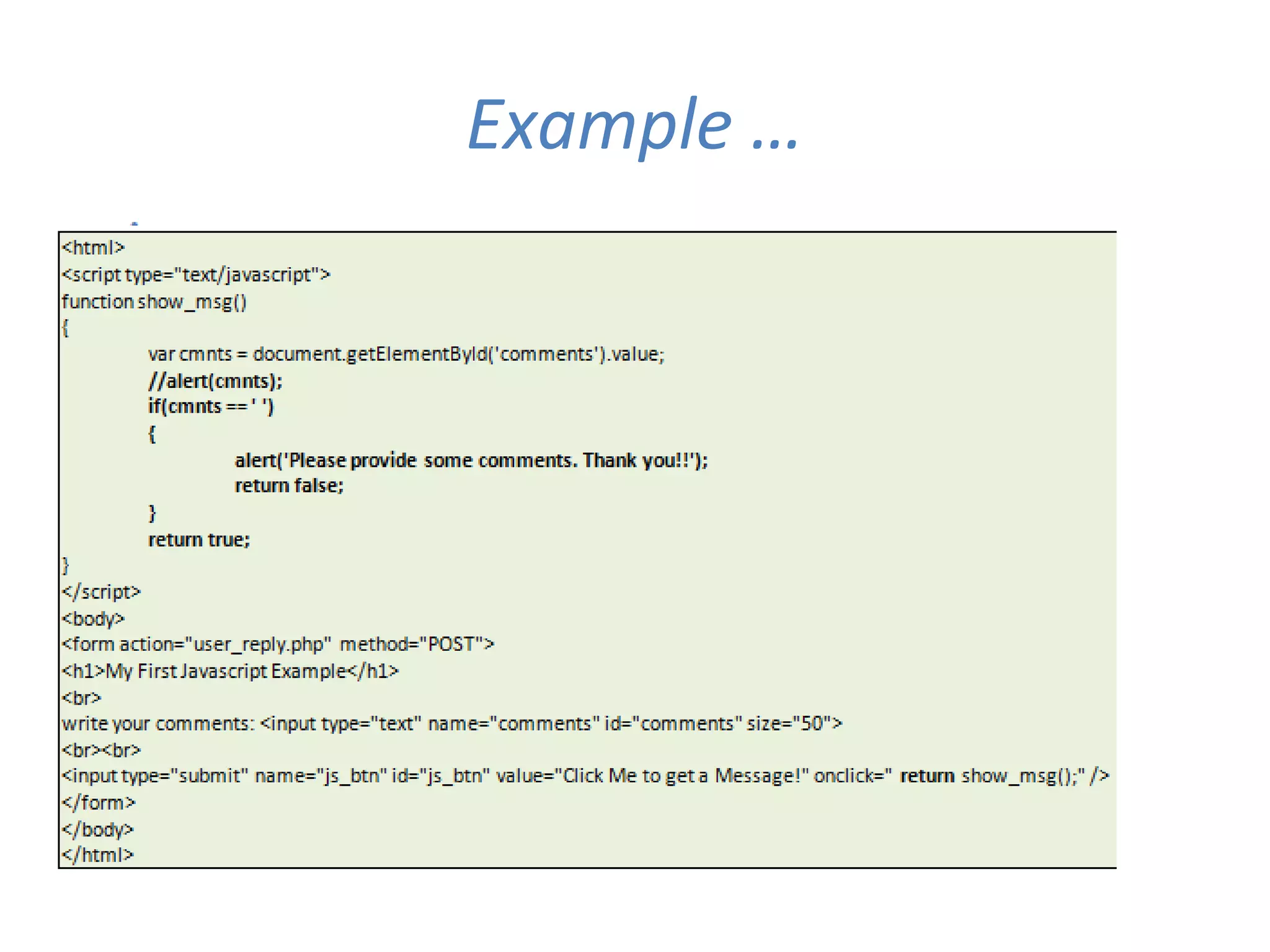 Example …
 